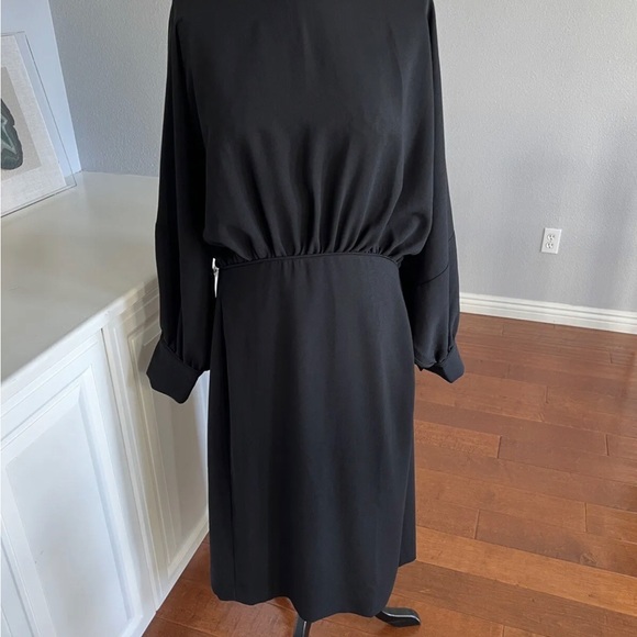 NWT COS WOMEN'S LONG SLEEVE BLACK MIDI DRESS SIZE 14 - Picture 3 of 11